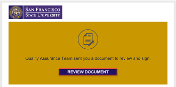 Email notification from DocuSign to review document