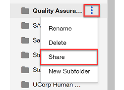 click the menu icon next to your new folder and select Share